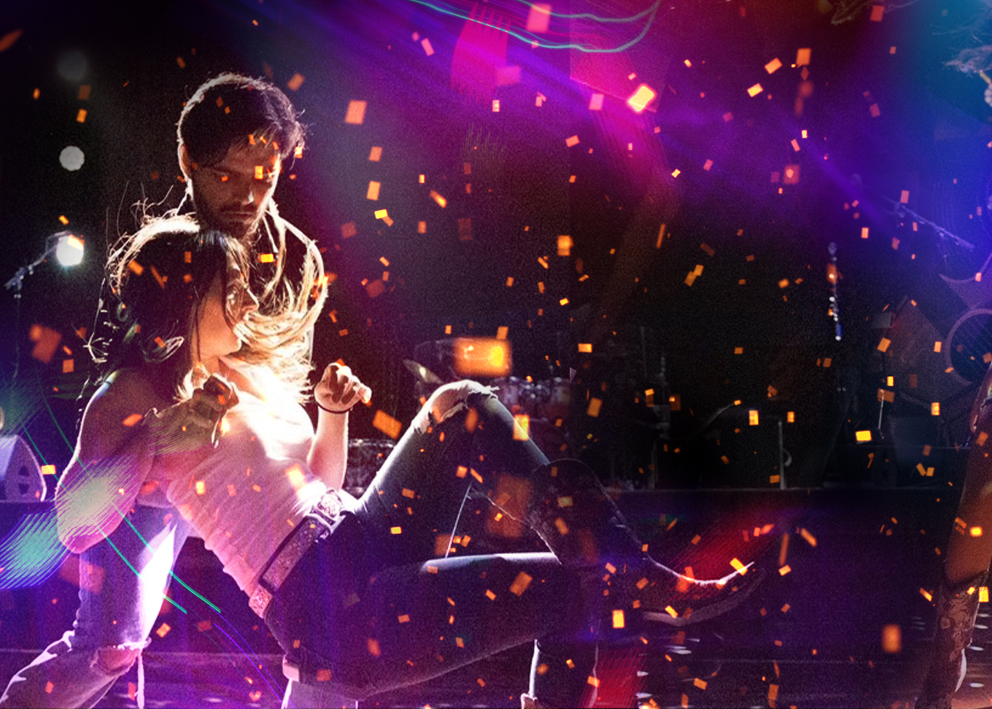 A couple line dancing.